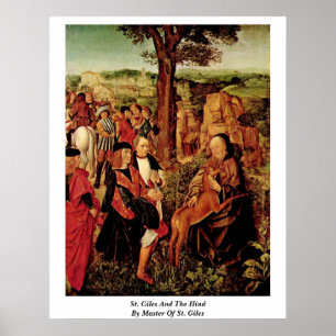St Giles och det Hind vid ledar- av St Giles Poster