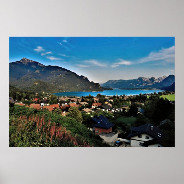 St. Gilgen och Wolfgangsee Poster (Framsidan)