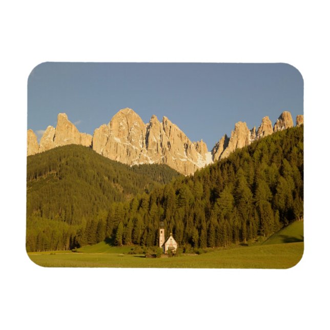 St Giovanni, Val di Funes, Dolomiterna, Italien Magnet (Horisontell)
