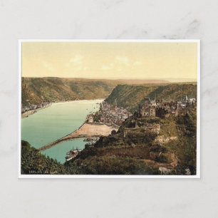 St. Goar, Rhen, Tysklant sällsynt Photochrom Vykort