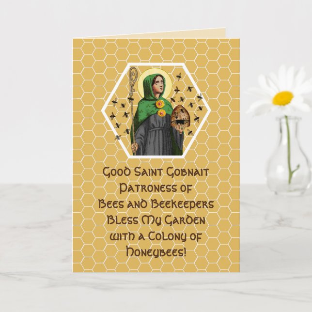 St. Gobnait of Ballyvourney (SAE 003) Hälsning Car Kort (Liten växt)