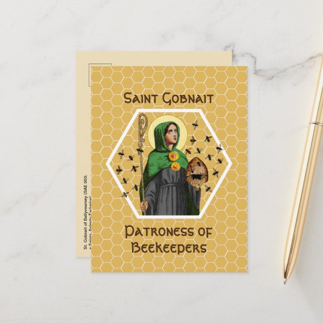 St. Gobnait of Ballyvourney (SAE 003) Vykort (Fram/Back In Situ)