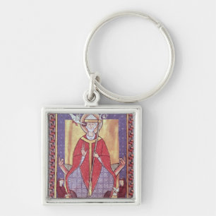 St Gregory Fyrkantig Silverfärgad Nyckelring