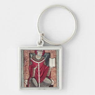 St Gregory Fyrkantig Silverfärgad Nyckelring