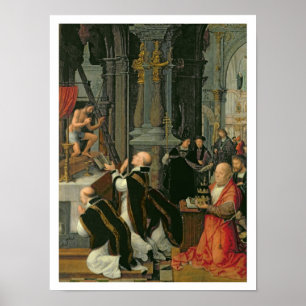 St. Gregory (olja på canvas) Poster