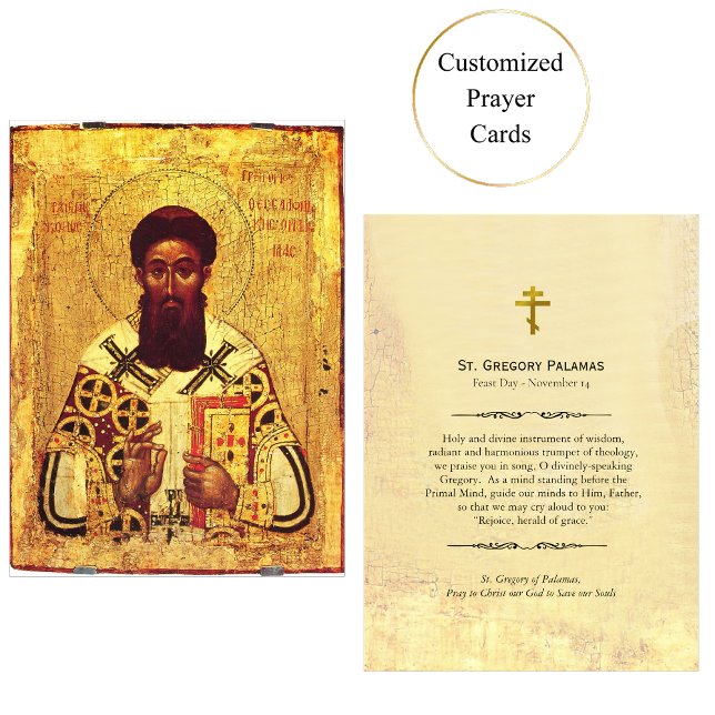 St. Gregory Palamas Orthodox Christian Prayer Card Placeringskort (Skapare uppladdad)