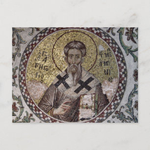 St. Gregory the Illuminator Byzantine Mosaic Icon Vykort