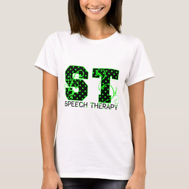 st grönt och svart polka dots tee shirt (Framsida)