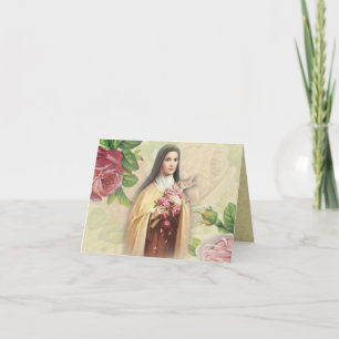St. Härde den lilla blomman w/rosa ros Kort