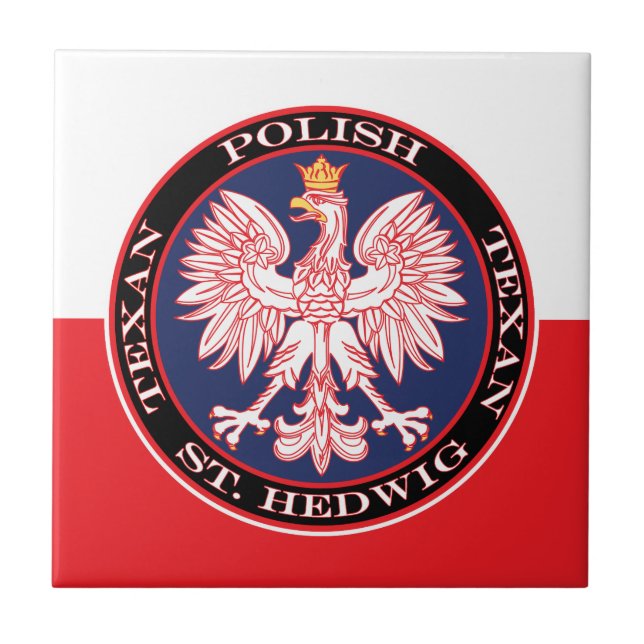 St. Hedwig Round Poland Texan Kakelplatta (Framsidan)