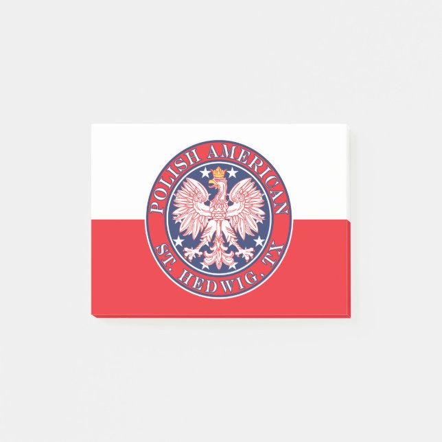 St. Hedwig Texas Polska American Eagle Post-it Block (Framsida)