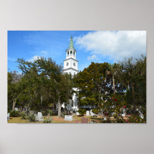 St Helena-kyrkan, Beaufort, South Carolina Poster