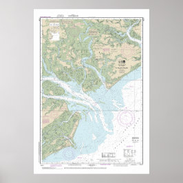 St Helena Ljud Nautical Chart 11517 Poster