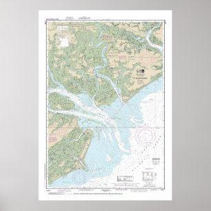 St Helena Ljud Nautical Chart 11517 Poster