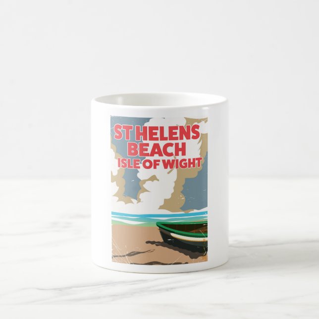 St helens strand Isle of Wight resemålningaffisch Magisk Mugg (Center)