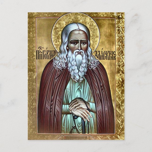 St. Herman of Alaska Orthodox Christian Icon Vykort (Framsida)