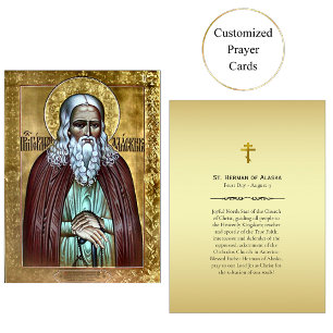 St. Herman of Alaska Prayer Card Placeringskort