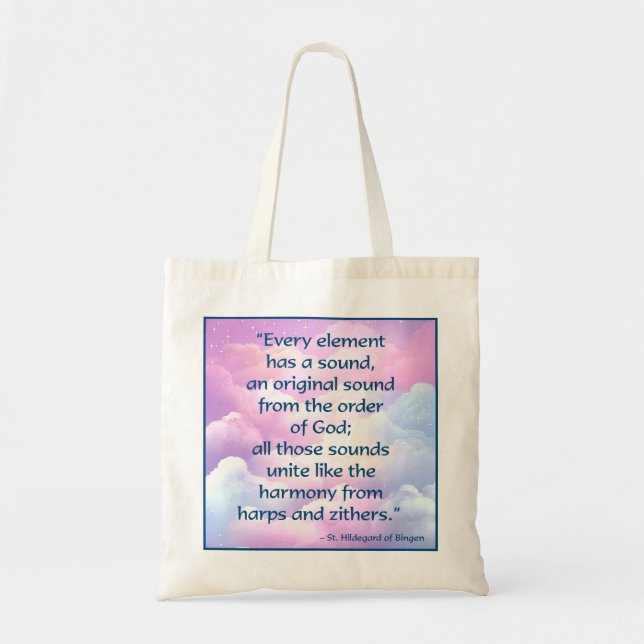 St. Hildegard of Bingen Quote Tote Bag Tygkasse (Framsidan)