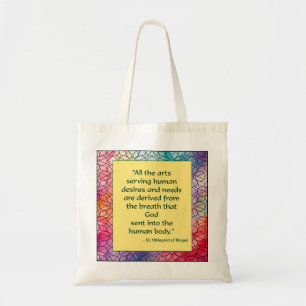 St. Hildegard of Bingen Quote Tote Bag Tygkasse