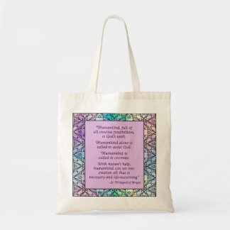 St. Hildegard of Bingen Quote Tote Bag Tygkasse
