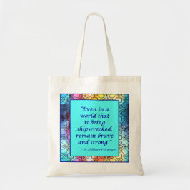 St Hildegard of Bingen Quote Tote Bag Tygkasse