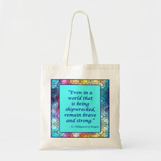 St Hildegard of Bingen Quote Tote Bag Tygkasse