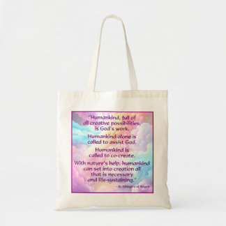 St. Hildegard of Bingen Quote Tote Bag Tygkasse