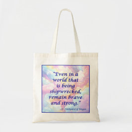 St. Hildegard of Bingen Quote Tote Bag Tygkasse