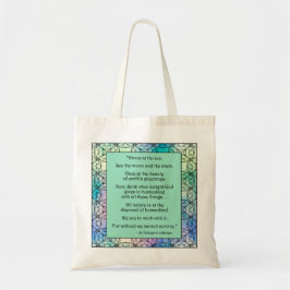 St. Hildegard of Bingen Quote Tote Bag Tygkasse