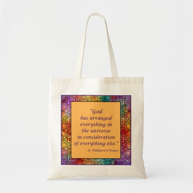 St. Hildegard of Bingen Quote Tote Tygkasse (Framsidan)