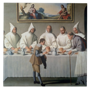 St. Hugh av Cluny (1024-1109) i refectoryen av Kakelplatta