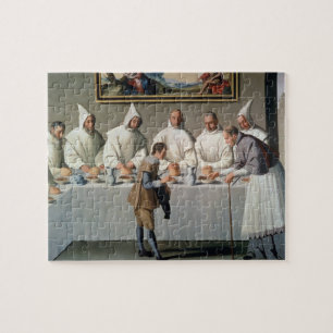 St. Hugh av Cluny (1024-1109) i refectoryen av Pussel