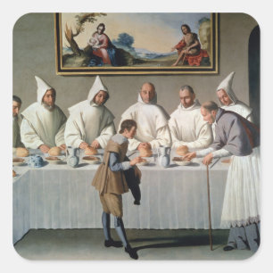St. Hugh of Cluny (1024-1109) i Refectory of Cluny Fyrkantigt Klistermärke