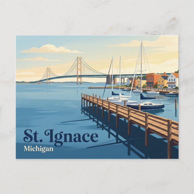 St. Ignace USA Vykort (Framsida)