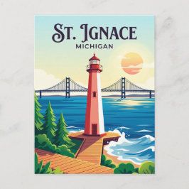 St. Ignace USA Vykort