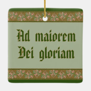 St. Ignatius Loyola (BK 050; Latin Motto) Julgransprydnad Keramik
