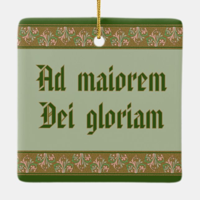 St. Ignatius Loyola (BK 050; Latin Motto) Julgransprydnad Keramik (Baksida)