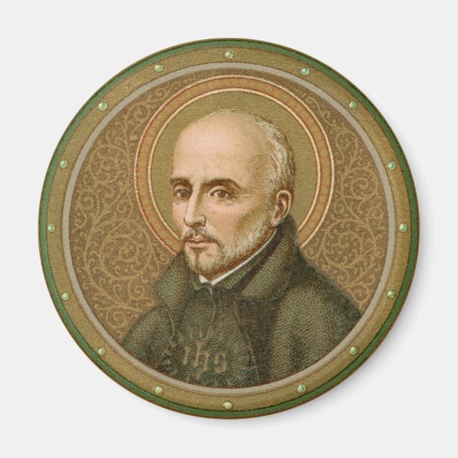 St. Ignatius Loyola (BK 050) Round Magnet (Framsidan)