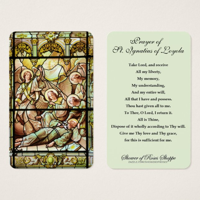 St Ignatius of Loyola Catholic Prayer Visitkort (Framsida & baksida)