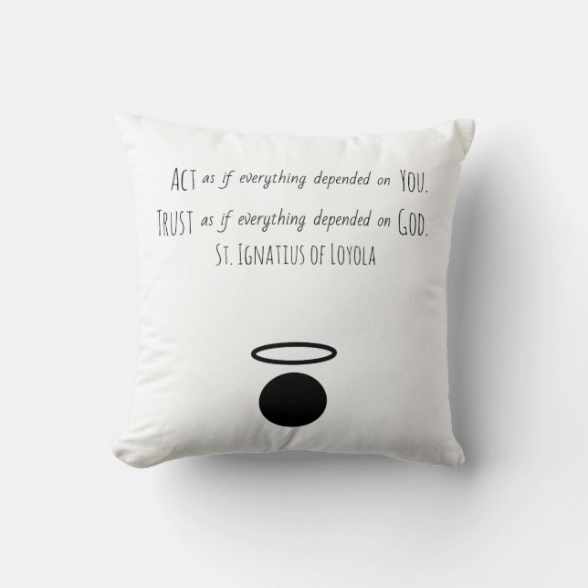 St Ignatius of Loyola Quote Dekorativ kudde (Framsida)