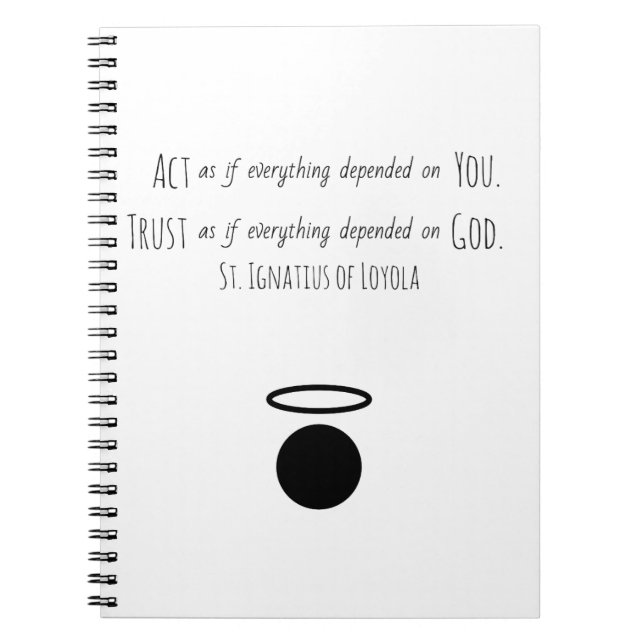 St. Ignatius of Loyola Quote Notebook Anteckningsbok (Framsidan)