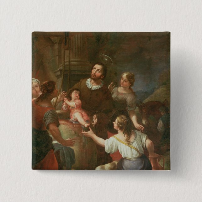 St. Isidore och mirakel på brunnen Knapp (Framsida)