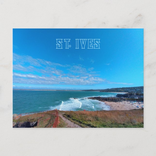 St. Ives - Beach - Cornwall Vykort (Framsida)