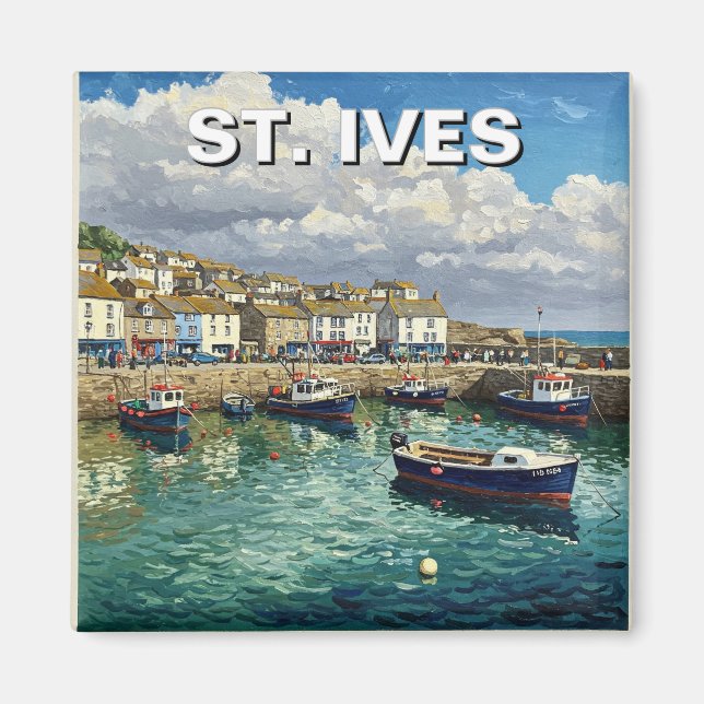 St. Ives Cornwall England Travel Magnet (Framsidan)