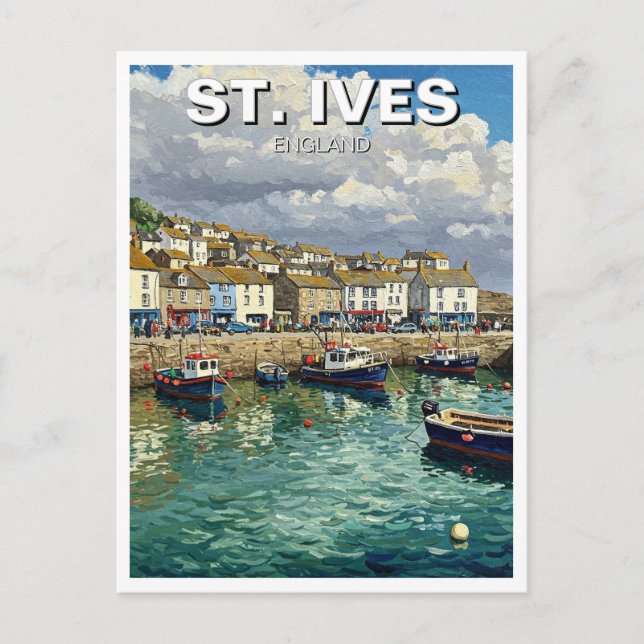 St. Ives Cornwall England Travel Vykort (Framsida)