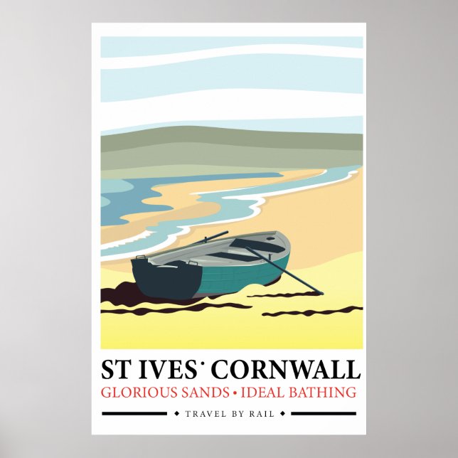 St Ives Cornwall nautisk reseaffisch. Poster (Framsidan)