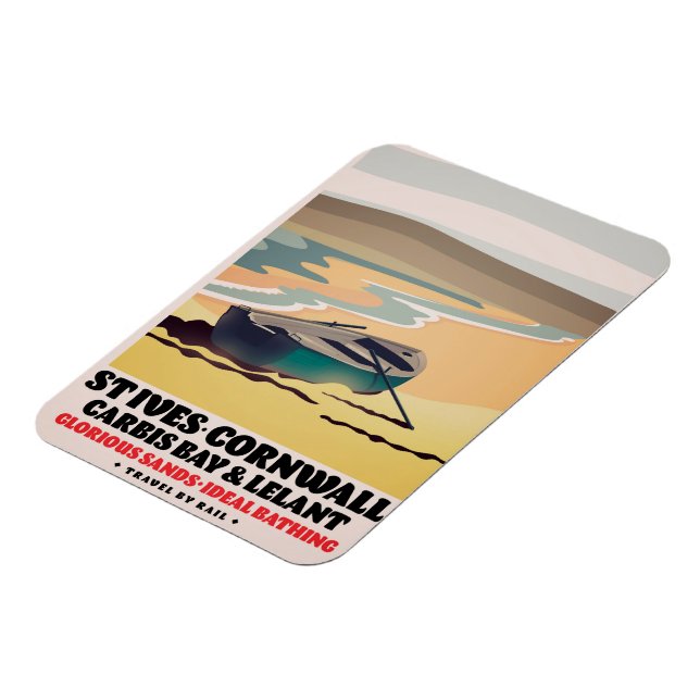 St Ives Cornwall Resemålning Affisch Magnet (Vänstra Sidan)