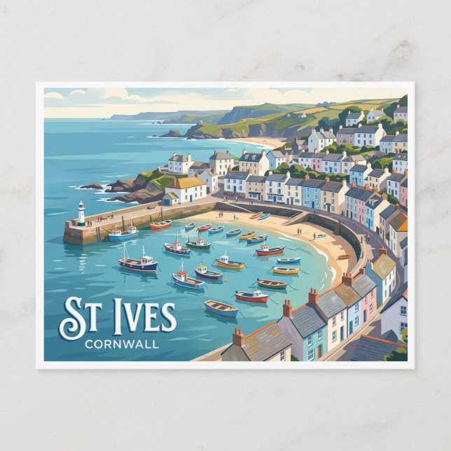 St Ives hamn England Vykort (Framsida)