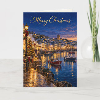 St Ives Harbour God Jul Helgkort