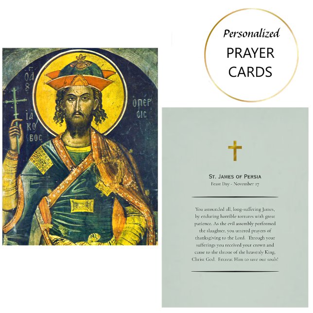 St. James av Persia Orthodox Christian Prayer Card Placeringskort (Skapare uppladdad)